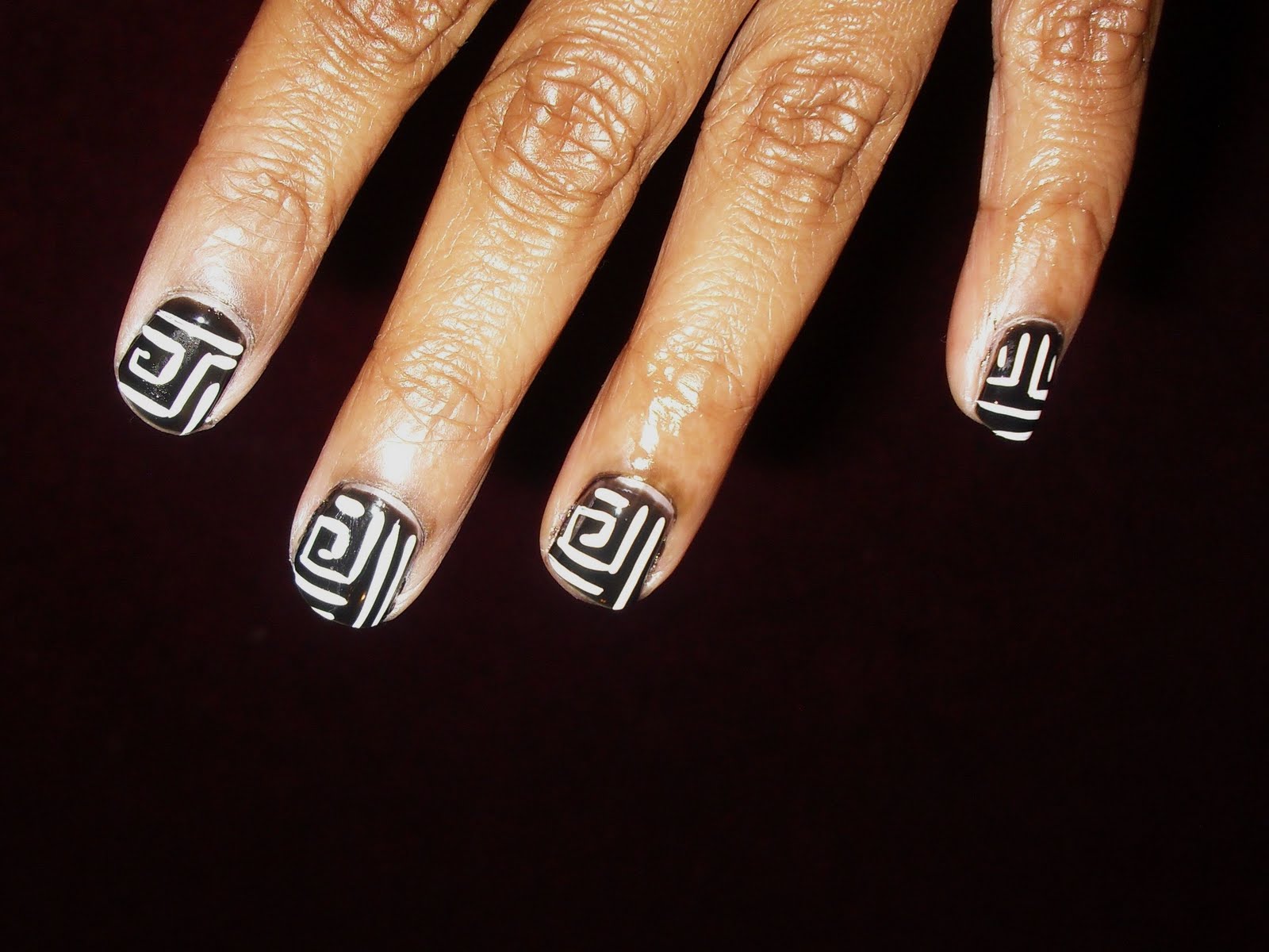 aztec nail art design